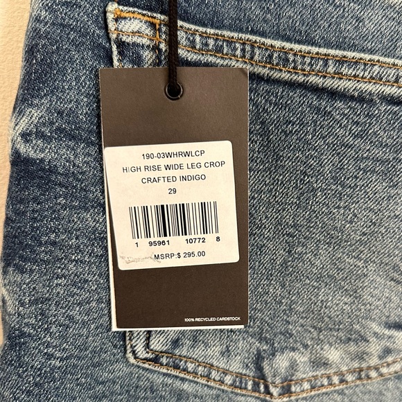 Evereve RE/DONE High Rise Wide Leg Crop Jeans 29 Crafted Indigo NWT - Picture 7 of 9